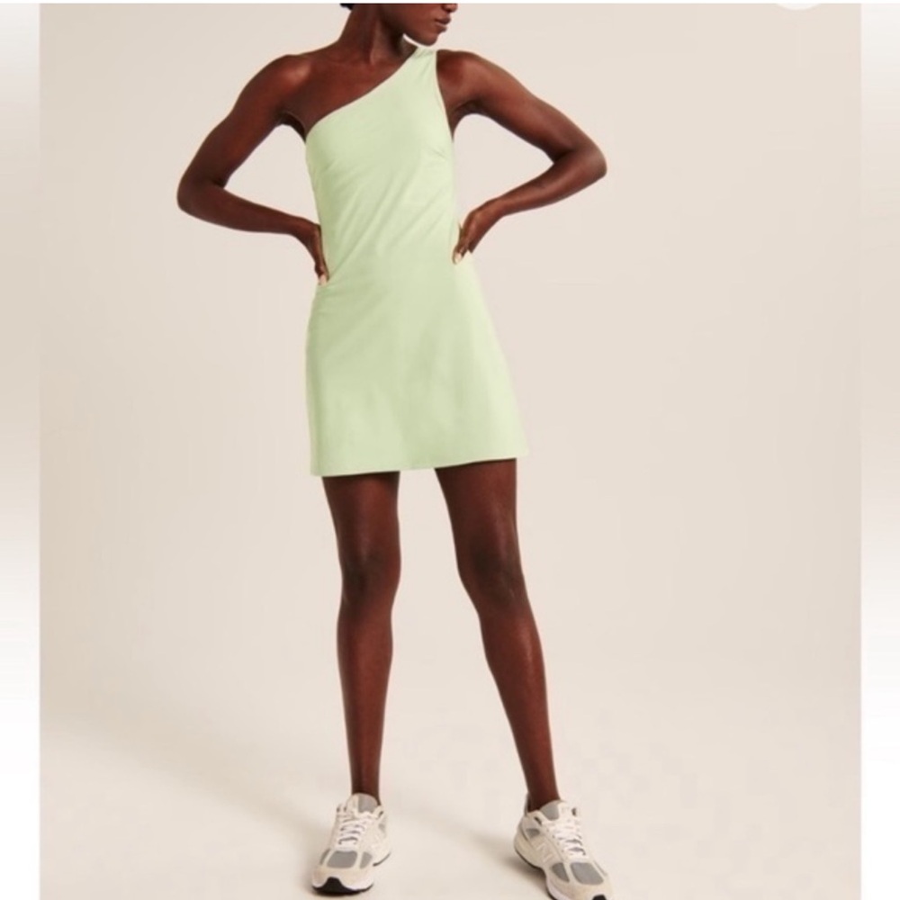 Abercrombie & Fitch Light Green One-Shoulder Dress